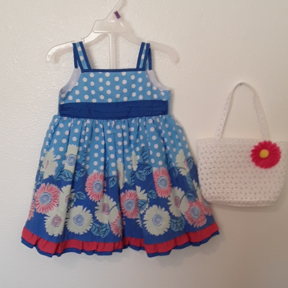 Floral & Polka Dot Baby Girl Dress 24 Mo